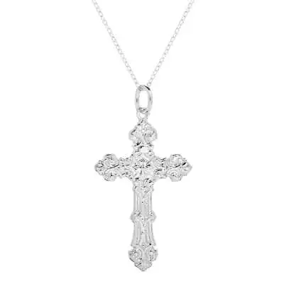 Ornate Vintage Style Sterling Silver Cross Pendant • $70