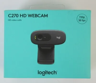 Logitech C270 Hd 720p Black Webcam - As New Still Sealed • $28