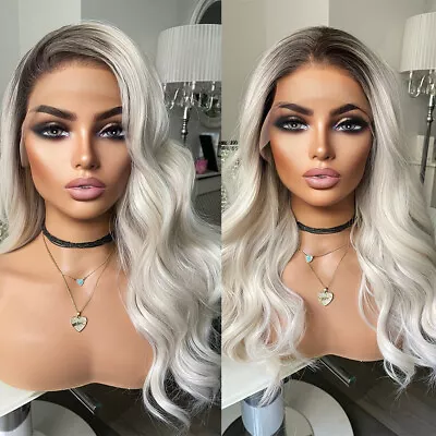 Women T Lace Front Wig Blended Blonde Heat Resistant Hair Long Wavy Fashion • £25.99