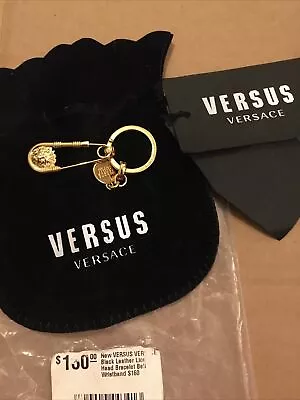 Versace VERSUS Gold Key Ring Safety Pin /Lions Head Authentic NWT • $99