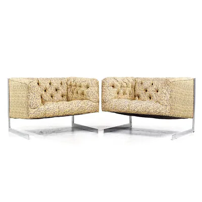 Milo Baughman For Thayer Coggin Mid Century Cantilever Steel Tufted Lounge Chair • $5447