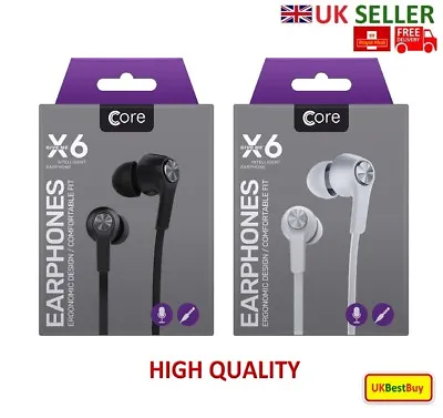 £4.49 • Buy Core X6 Super Bass Stereo Headphone, Earphone, Earbuds, Handsfree For Any Device