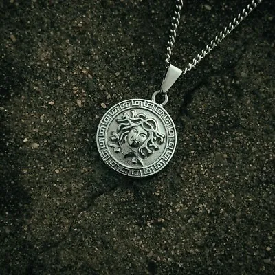 New Luxury Versace Pendant Silver Chain Cuban Stainless Steel Unisex Adult Chain • $21.99