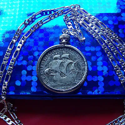 $65.45 • Buy  SILVER ESCUDOS Portuguese SHIP Coin On A 20  925 Sterling Silver Chain