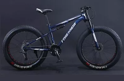 $499 • Buy 26/24  X 4.0 Fat Tire Heavy Duty Beach Mountain Bike 3/5/36 Spoke 21 Speed Blue
