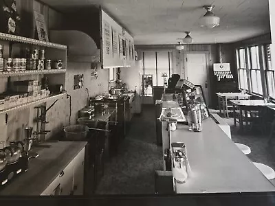 C 1940's Photo Interior Of Diner Behind Counter Bar Stools Tables  Montana Print • $14.95