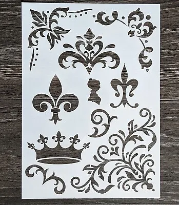 A4 Multi Design Art Craft Paint Furniture Wall Stencil Shabby Chic New Reusable • £6.99