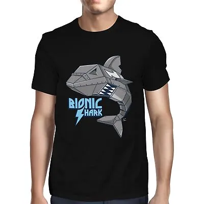 1Tee Mens Bionic Robot Shark T-Shirt • £7.99