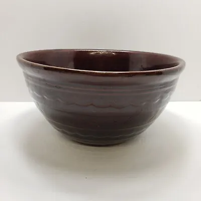 Marcrest Daisy Dot Nesting Mixing Bowl 9  Brown Large Stoneware Pottery USA • $9.99