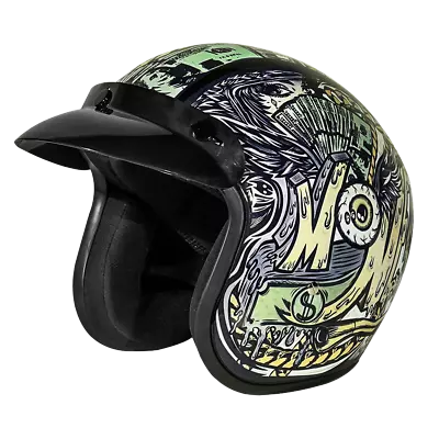 Daytona Cruiser Money Open Face Motorcycle Helmet • $113.36