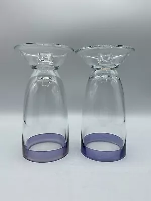 80s Era Michael Graves Candle Holder Vase Mouth Blown Glass Poland Rare Pair /ro • $48