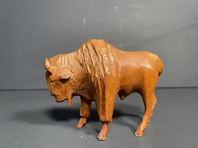 Vintage + Quality~handcarved Wooden~ [ 4  ]~american Buffalo Sculpture/figurine! • $14.99