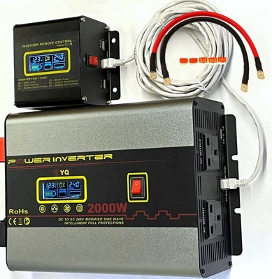 £154.99 • Buy YQ Power Inverter 2000W 4000W 12V To 240V Caravan Microwave Converter Remote LCD