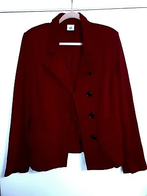 Cabi Ponte Knit Outing Jacket Blazer Style Size 14 Rhubard Red • $25