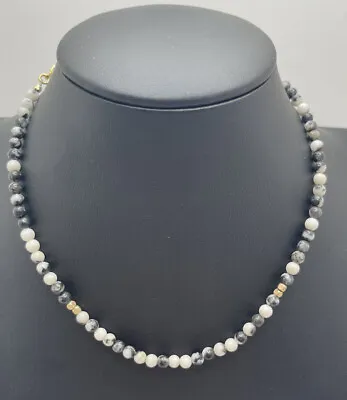 Love Poppy Black & White Beaded Gold Tone 11  Necklace Fashion Jewelry • $6.99