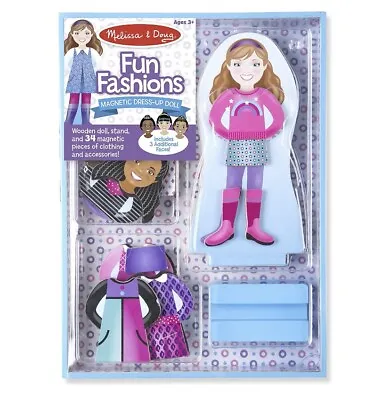 FREE SHIPPING! NIB! Melissa & Doug Fun Fashions | Magnetic Dress Up Wooden Doll  • $18.99