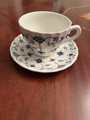 Vintage 1982 Myott Finlandia Cup And Saucer Staffordshire England Blue & White • $7.95