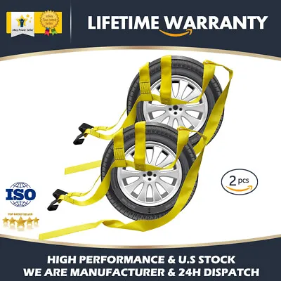 2X Tire Basket Straps Wrecker Car Hauler Truck For Tow Dolly Tire Wheel 14-20  • $63.01