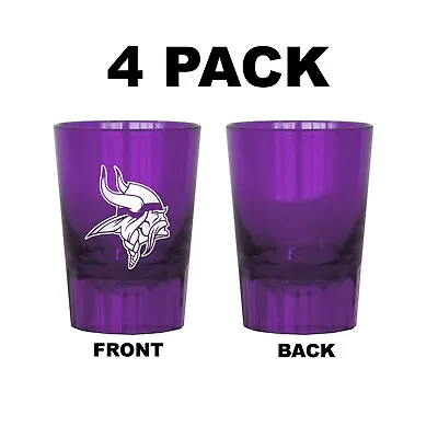 Minnesota Vikings 4 Pack 2oz Plastic Team Logo Shot Glasses Reusable Free Ship • $8