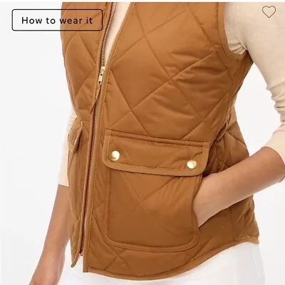 J. Crew Women’s  Size Large Classic Quilted Vest Chocolate Brown • $24