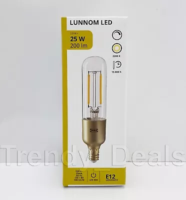 Ikea LUNNOM LED Bulb E12 200 Lumen Dimmable/Tube-Shaped Clear Glass/Diameter 1  • $14.99