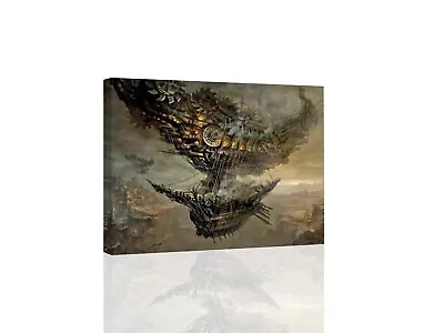 Steampunk Flying Craft  - CANVAS OR PRINT WALL ART • $149