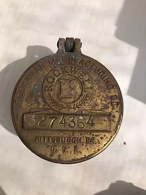 Vintage Rockwell Manufacturing Solid Brass Water Meter  • $27.95