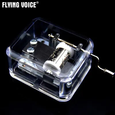 Acrylic Hand Crank Music Box 32 Tunes Option Birthday Xmas Present Gift Decor  • $21.99