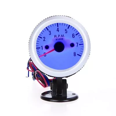 2  52mm 12V Blue LED 0-8000RPM Car Tachometer Tach Gauge Meter W/ Sensor 8020BL • $12.99