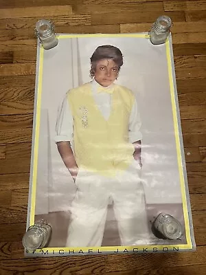 Vintage Original 1983 MICHAEL JACKSON 23 X 35  Yellow Vest Poster • $20