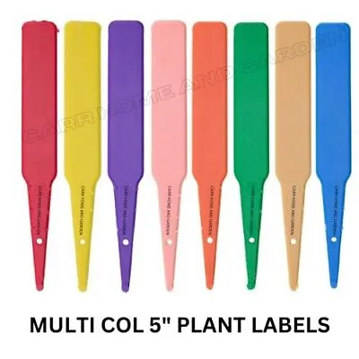 5  COLOURED PLASTIC GARDEN PLANT LABELS SEED POT TRAY TAGS MARKERS UK 50 Or 100 • £3.15