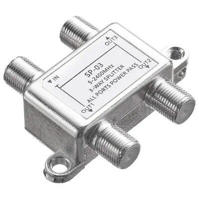 3 Way Coaxial Cable Splitter5-2400MHzWroks With CATVSTB BoxSatelliteAnhyy • £4.76