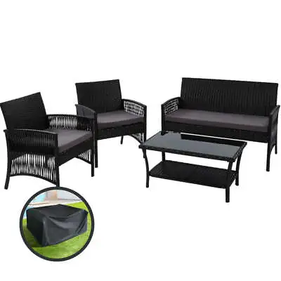 $425.62 • Buy Gardeon 4 PCS Outdoor Furniture Outdoor Lounge Setting Rattan Patio Dining Set