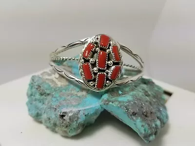 Bracelet (B219) Navajo: Mediterranean Coral • $295