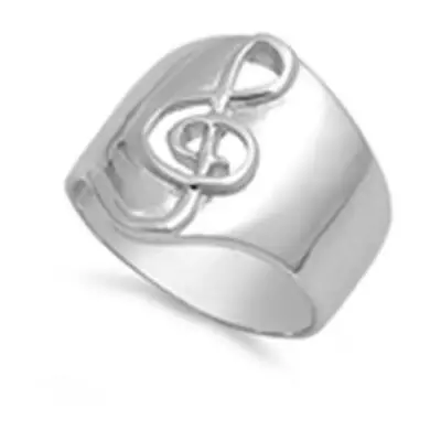 .925 Sterling Silver Music Note Fashion Ring New Size 5-10 • $31.17