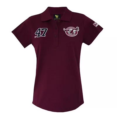 NRL Manly Sea Eagles Autumn Polo Shirt - LADIES - Size 8  (Small Sizing) • $39.95