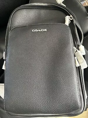 Coach (CQ669) Ethan Black Pebbled Leather Sling Pack Shoulder Bag • $175