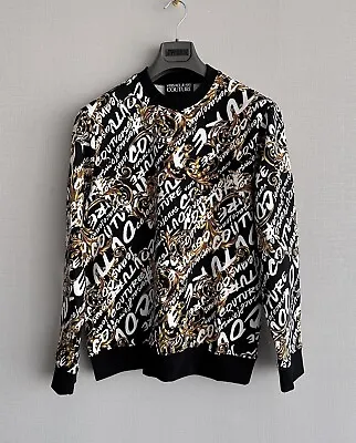 Versace Jeans Couture Sweatshirt LARGE Size Baroque Print Black • $120