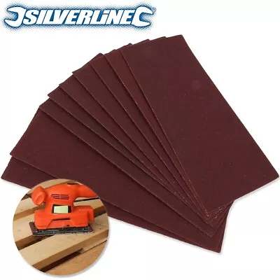 £5.49 • Buy 1/3 SILVERLINE SANDING SHEETS 60/80/120/240 GRIT Orbital Clip Sander Filing Pads