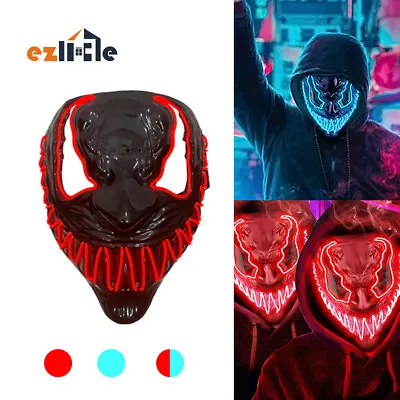 Halloween Mask LED Light Up Masks Neon Glow Mask For Halloween Costume Party AU • $13.99