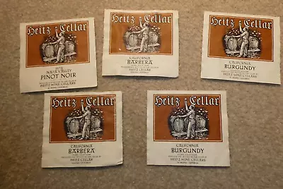 Lot Of 5 Vintage 1970s Heitz Wine Cellars California Barbera Bottle Labels • $33