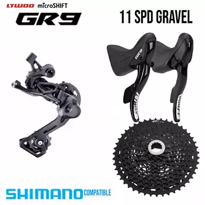 LT Woo Mshift GR7 Gravel Group Set - 1x11 Speed GR9 Shifters - MSHIFT 11-46T Cas • $399.30