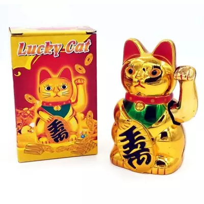 Lucky For Cat With Waving Arm Fortune For Cat Chinese Ornaments Plastic Ma • $20.71