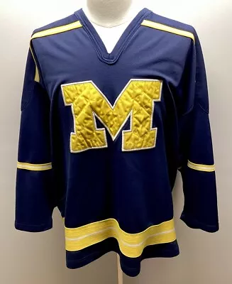 Vintage Nike Michigan Wolverines Hockey Jersey Men XL BLUE/YELLOW VHTF • $77.77