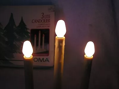 Vtg 3 Light Christmas Window Candles Candolier W/ Box  - Take A Look. • $12.99