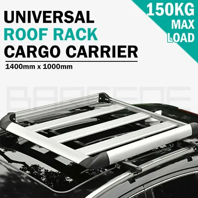 1.4M Aluminium Alloy Car 4WD 4x4 Roof Rack Basket Cargo Luggage Carrier Box Bars • $129.99