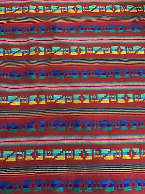 Mexican Fabric Cambaya By The Yard Red/Blue • $13