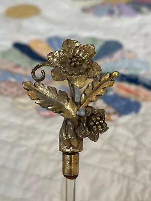 Gold Ormolu Floral Perfume Bottle Stopper Matson? • $12