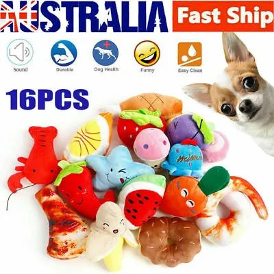 $26.48 • Buy 16PCS Pet Dog Toy Puppy Chew Toy Squeaker Squeaky Soft Sound Teeth Plush Play AU