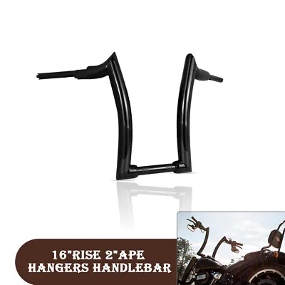 16'' Rise 2  Ape Hanger Handlebar Black Fit For Yamaha Vstar 1100 XVS1100 • $169.41
